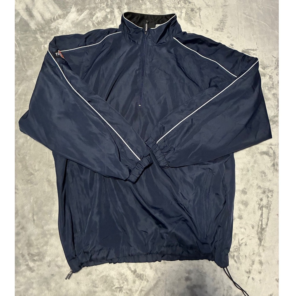 Anaconda Sports Mens Navy Blue Quarter Zip Windbreaker The Rock Basketball Large